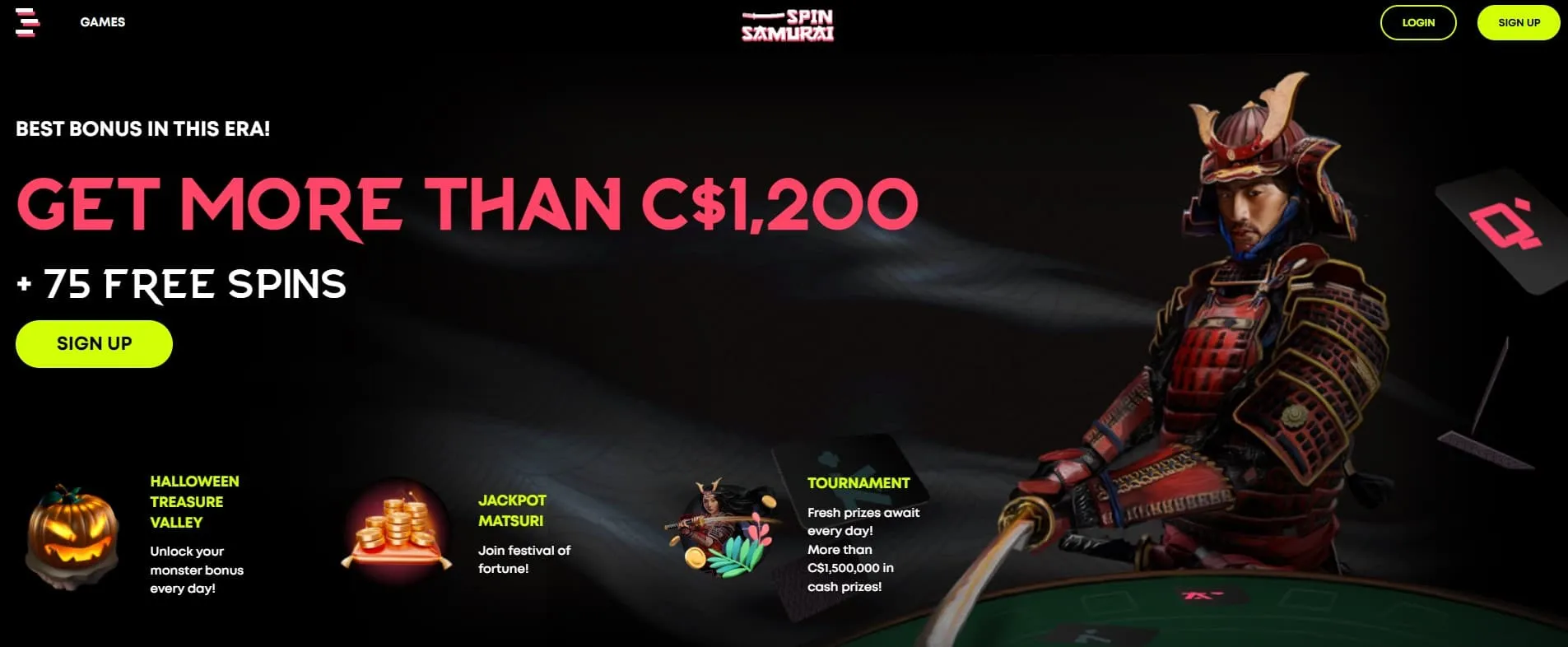 SpinSamurai-casino-main-page